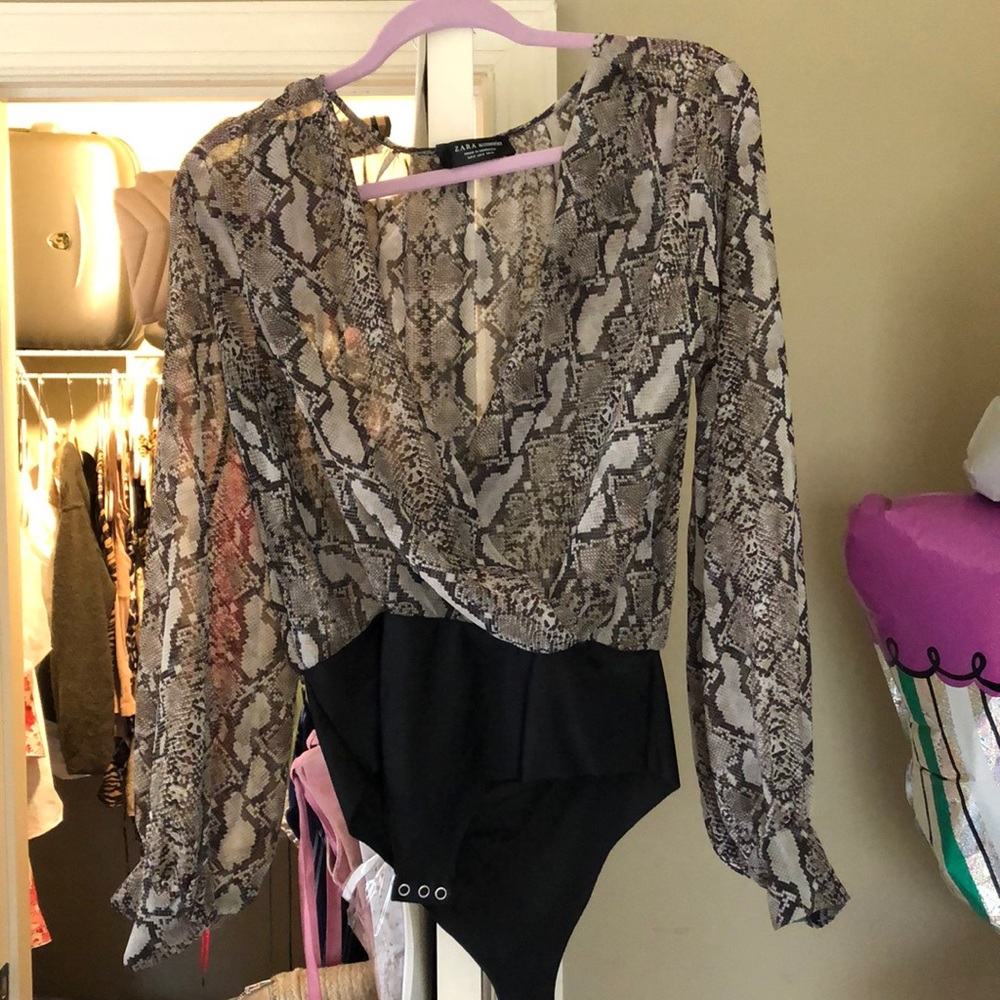 Zara Snakeskin Bodysuit